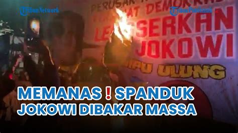 Demo Di KPU Memanas Massa Bakar Spanduk Jokowi Ketua KPU Ancam