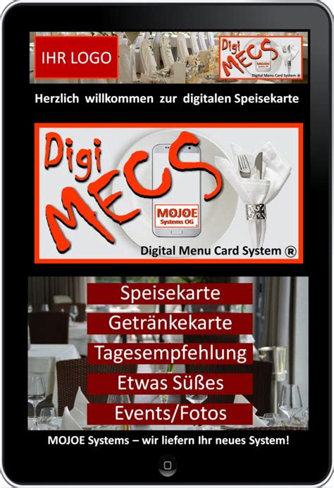 Digitale Speisekarten Mojoe Systems At