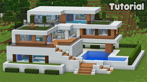 Minecraft Tutorial How To Build A Modern Mansion House Easy