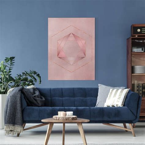 Geometrie In Rosa Und Gold I Leinwandbild Im Hochformat Bilderwelten