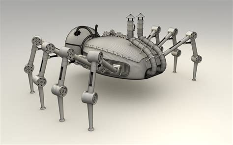 3dsmax steampunk spider robot