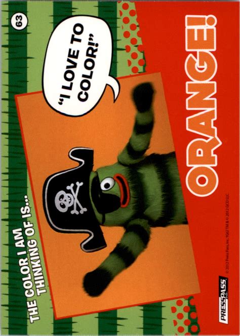 2012 Press Pass Yo Gabba Gabba 63 Color With Brobee Orange NM MT