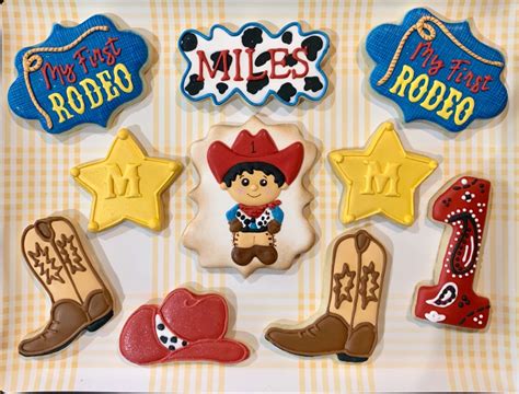 My First Rodeo Theme Birthday Cookies 1st Birthday Sugar Cookie