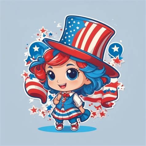 Premium Vector 4th July Cartoon Vector Background