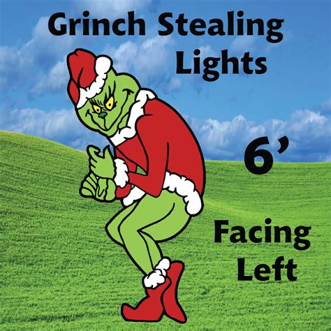 Grinch Stealing Lights Left 6ft Stoneykins Yard Art Patterns