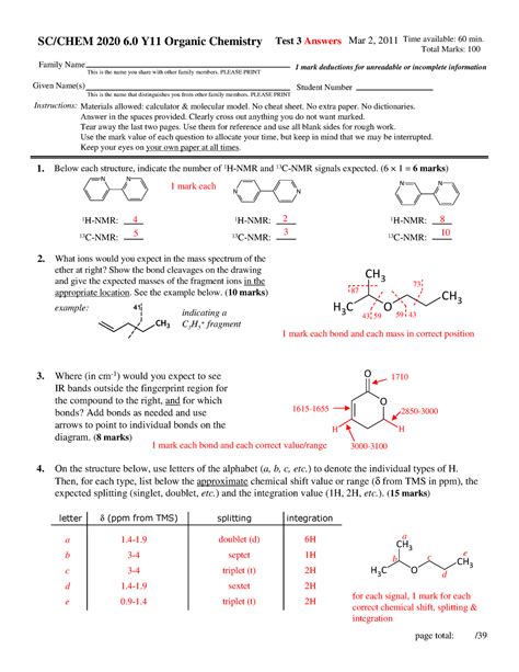 Midterm Exam 3 25 January 2012 SC CHEM 2020 6 Y11 Organic Chemistry