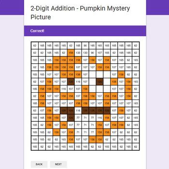 Digit Addition Emoji Pumpkin Mystery Picture Google Forms By