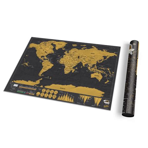 Small World Scratch Map – World Travel Map with Carrying Tube – Deluxe ...