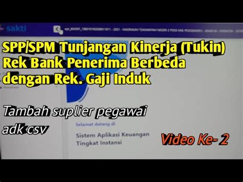 Cara Membuat Spp Spm Tunjangan Kinerja Rek Penerima Berbeda Dengan Rek