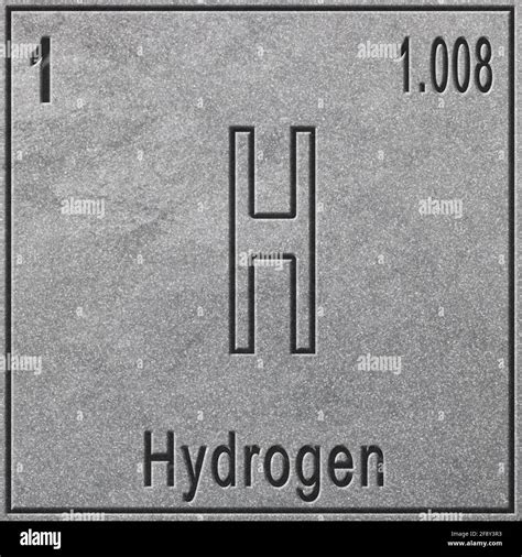 Hydrogen Chemical Element Sign With Atomic Number And Atomic Weight