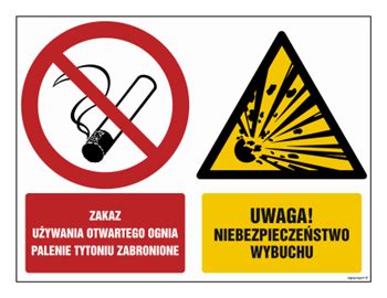 Gm No Naked Flames No Smoking Caution Explosion Hazard X Cm Fs Folia Samoprzylepna