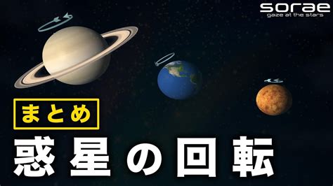 【比較】太陽系まとめ！惑星の自転がよくわかる動画【sorae】 Youtube