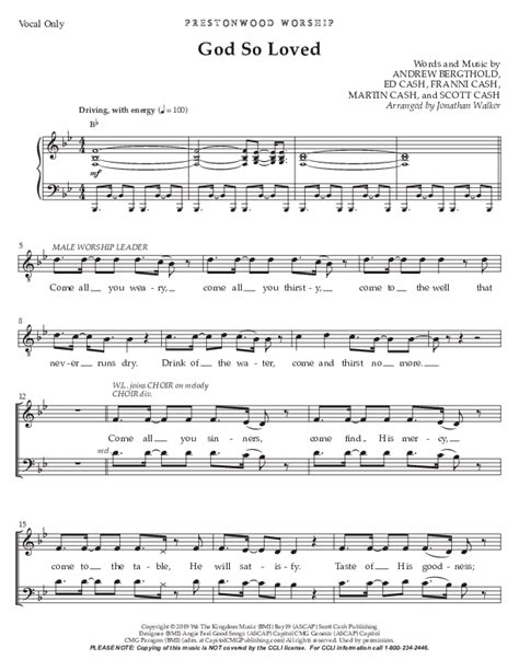 God So Loved Choral Anthem Satb Choir Sheet Music Pdf Prestonwood