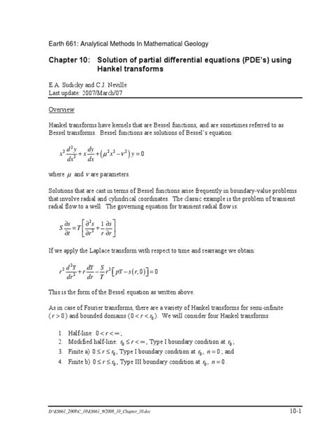 Chapter 10 Solution Of Partial Differential Equations Pdes Using Hankel Transforms Pdf