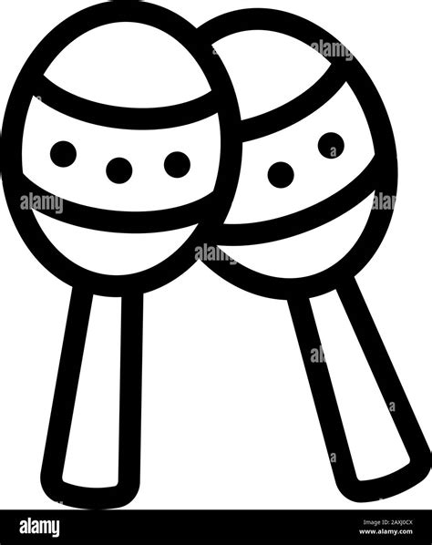 Vector De Icono Maracas Signo De L Nea Fina Ilustraci N De S Mbolo De