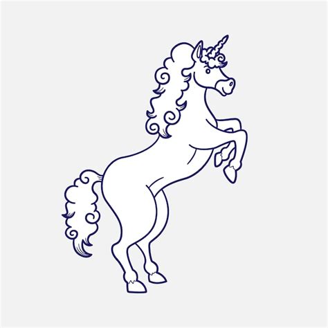 Free Vector Hand Drawn Unicorn Outline Illustration