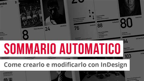 Creare Un Sommario Automatico Con Indesign Youtube