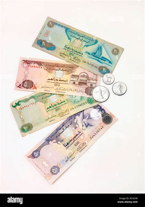 Uae Currency Notes And Coins Stock Photo Alamy