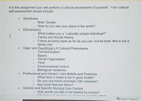 Solved For This Assignment You Will Perform A Cultural