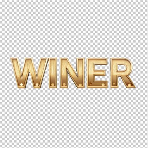 Premium PSD | Winner text logo on transparent background