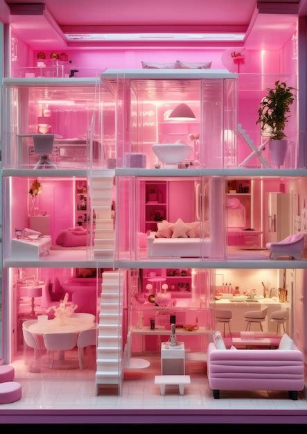 Premium AI Image | Barbie doll pink interiour modern house every ...