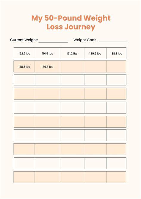 Weight Loss Chart - 50 Pounds in Illustrator, PDF - Download | Template.net