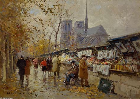 Reproducciones De Pinturas Bouquinistes De Notre Dame De Edouard Cortes