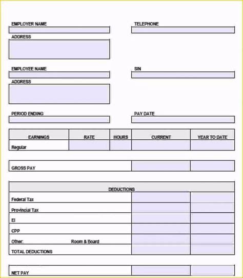 Independent Contractor Pay Stub Template Excel