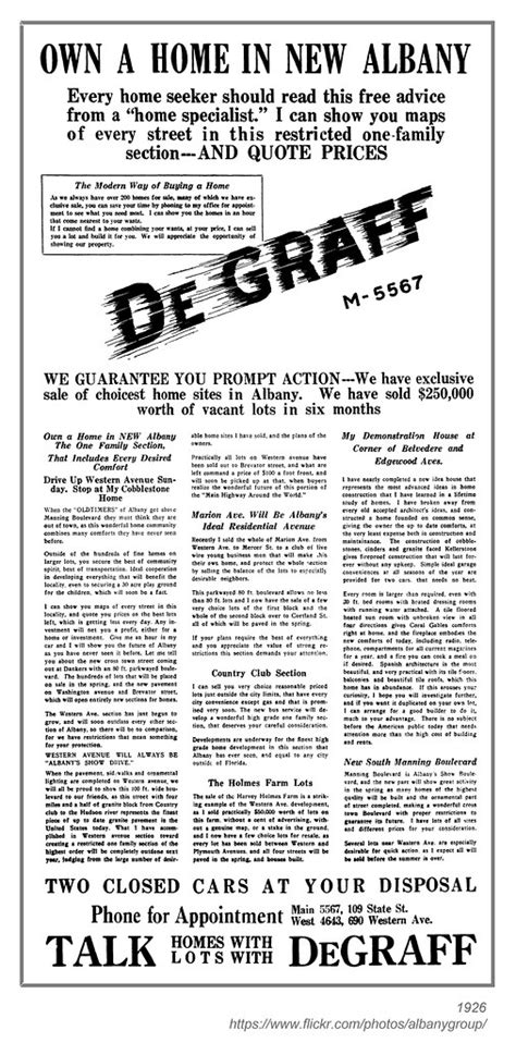 1926 Degraff Sells Lots AlbanyGroup Archive Flickr