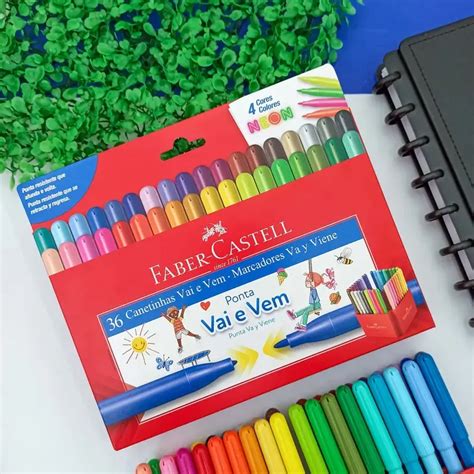 Canetinhas Hidrográficas Vai e Vem 36 Cores Faber Castell Lupel