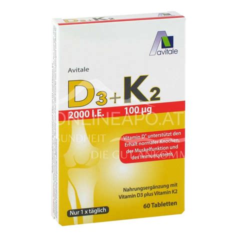 Avitale Vitamin D3 K2 Tabletten schnell günstig geliefert