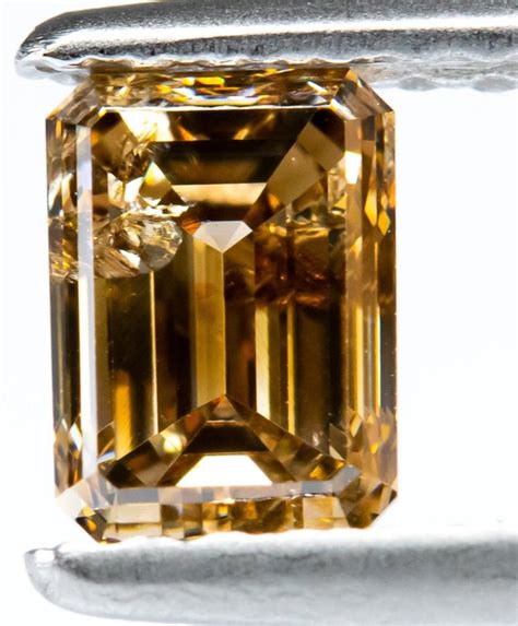 Diamond 0 61 Ct Natural Fancy Yellowish Brown I1 NO Catawiki