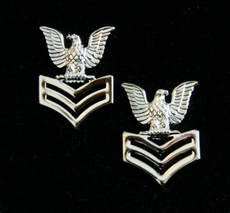 US NAVY USN PETTY OFFICER FIRST CLASS PO1 E 6 COLLAR INSIGNIA EBay