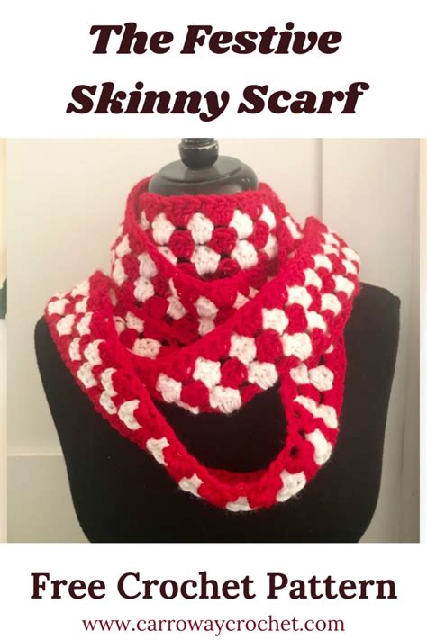 The Festive Skinny Scarf: Free Crochet Pattern - Carroway Crochet