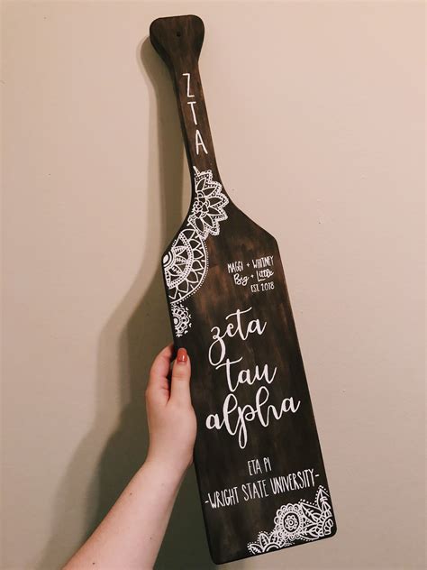 Zeta Tau Alpha Paddle Wood Sorority Paddle Paddle Sorority Big Sorority Big Little Delta