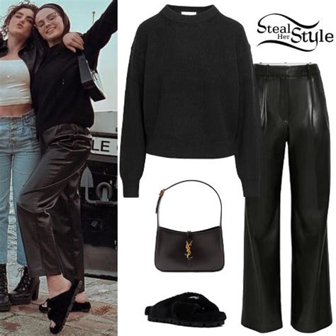 Selena Gomez: Black Sweater and Pants - Fashnfly