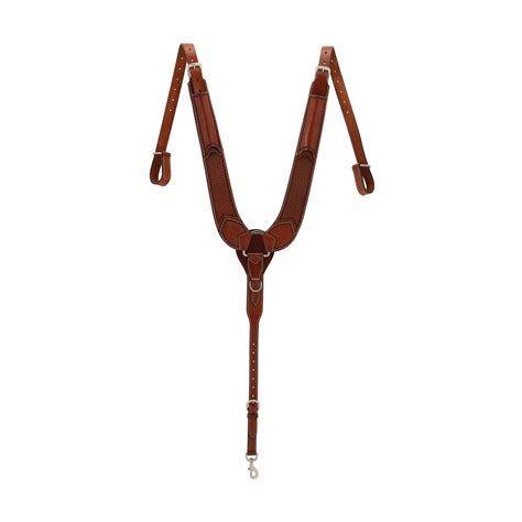 Turquoise Cross Basketweave Tooled Pulling Breast Collar - Weaver