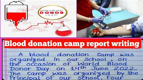 How To Write A Report On Blood Donation Camp Blood Donation Camp