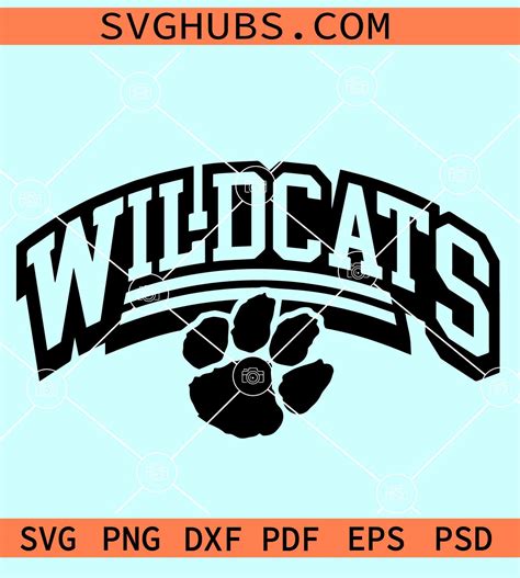 Wildcats Paw Print Svg Wild Cats Football Svg Wildcats Svg Wildcats