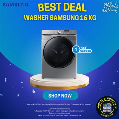 Jual Samsung Mesin Cuci Front Loading Washer Kg Ecobubble Wf T Gp