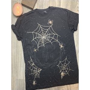 Halloween Bleached T Shirt Halloween T Shirt Bleached Spiders Tee