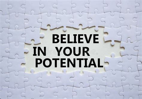 Potential Symbol Concept Word Believe In Your Potential On White