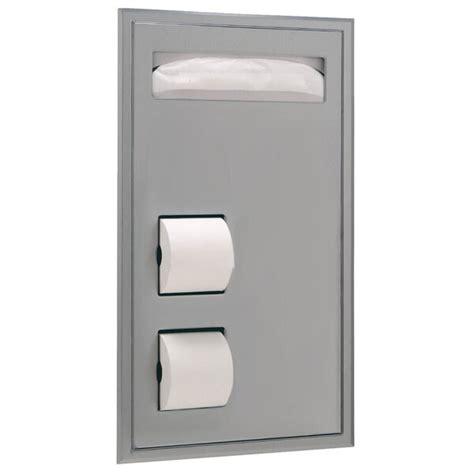 Bobrick B 34715 Partition Mounted Toilet Seat Cover And Toilet Tissue Dispenser 17 316 X 4 5