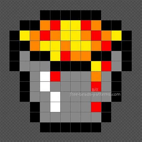 Minecraft Lava Bucket Pixel Art