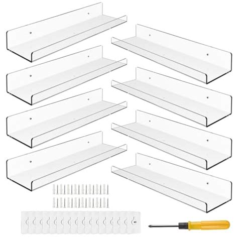 Snapklik Btsd Home Pack Clear Acrylic Shelves For Wall Storage