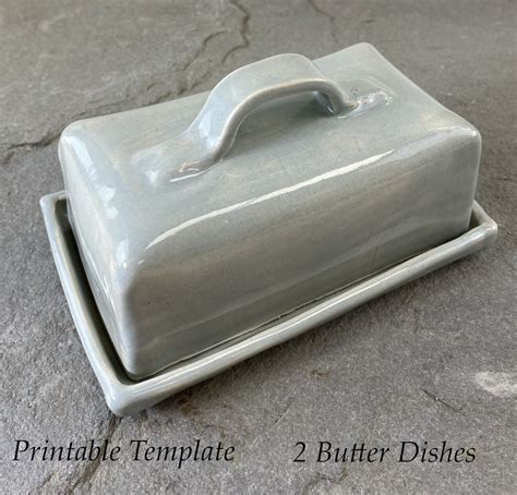 Butter Dish Template Pottery Template For Slab Building With Instructions 2 Designs Etsy