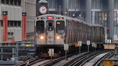 Cta L Red Line Trains Going Over The Top 1242021 Youtube