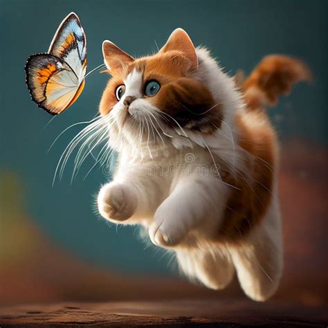 Cat Catch Butterfly Stock Illustrations 177 Cat Catch Butterfly Stock