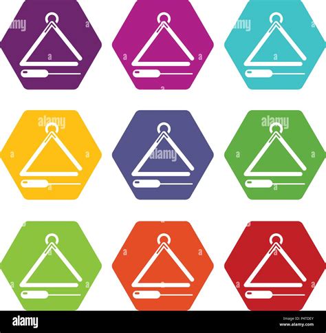 Musical Triangle Icons Set 9 Vector Stock Vector Image Art Alamy