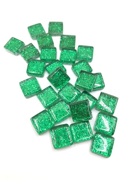 Mini Dark Green Glitter Glass Perth Mosaic